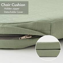 Cojín de silla con lazos para sillas de comedor, almohadilla antideslizante para silla de cocina y cojín para asiento de comedor con funda lavable a máquina, 16" x 16" x 2" - Verde salvia - Ver 4