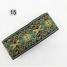 5公分特殊刺繡花邊織帶，適用於衣物、窗簾、帽子、舞台服飾配件DIY - 彩色 - 查看 15