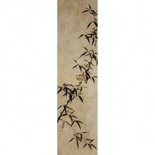 1 件茶室挂画，侘寂风格民宿过道，竹墨书院书房，新中式竖式装饰画，帆布 - 彩色 - 查看 28