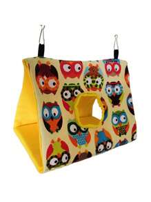 冬季保暖鸟巢屋 - 悬挂吊床天鹅绒棚屋笼子毛绒蓬松鸟窝睡床毛绒绒适用于非洲灰凤头鹦鹉和其他鹦鹉 - 彩色 - 查看 17