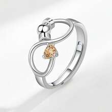 Anillo de cumpleaños de diciembre, símbolo del infinito simple anti-ansiedad rotatorio, de amor eterno, para el Día de San Valentín o compromiso para la novia