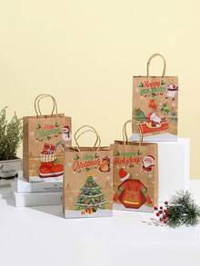 6/8 Túi quà Giáng sinh, Túi xách da bò vàng nóng đựng đồ ăn nhẹ, kẹo, bánh quy, túi quà - Nhiều màu - Xem 3