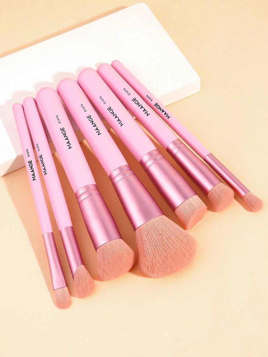 Bộ cọ trang điểm chuyên nghiệp MAANGE 7 chiếc với cán màu hồng hình củ sen, cọ nền, cọ má hồng, cọ phấn phủ, cọ tạo khối, cọ che khuyết điểm, cọ phấn mắt, cọ tán phấn, dụng cụ trang điểm với sợi mềm dễ mang theo, cọ khi đi du lịch, quà tặng cho phụ nữ và trẻ em gái, bộ cọ, bộ cọ trang điểm, bộ cọ trang điểm, bộ trang điểm hoàn chỉnh, bộ cọ trang điểm, bộ trang điểm hoàn chỉnh, bộ cọ, bộ cọ trang điểm, bộ quà tặng trang điểm - Bụi hồng - Xem 1