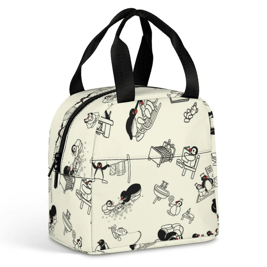 保温午餐袋，铝箔内衬，牛津布野餐袋，可洗，手提餐袋，适用于工作、野餐、寿司、水果便当盒户外沙滩配件野餐家居必需品返校用品工作包露营包小卡通女士儿童女士男孩女孩 - 米色 - 查看 1