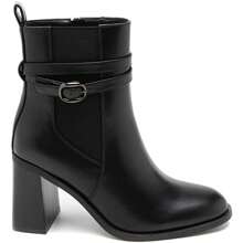 Ankle Boots With A Wide Heel And Gold Strap – Bold Style And Everyday Comfort - Black - View 3