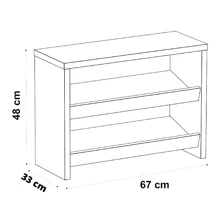 Quality Furniture Shoe Rack With Seat, Organizer, Entrance Hall, 1 Drawer - màu đen - Xem 3