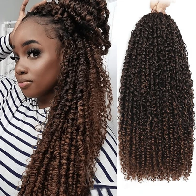 Passion Twist 钩针编织发，Passion Twist 发 10/14/18/22 英寸 1/5/9 包预扭 Passion Twist 钩针编织发，适合波西米亚风预圈 Passion Twist 编织发，末端卷曲，T30