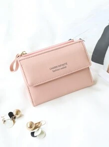 CHARM INFINITE RFID Resistant Multi-Function Fashion Short Wallet - Pink - View 5