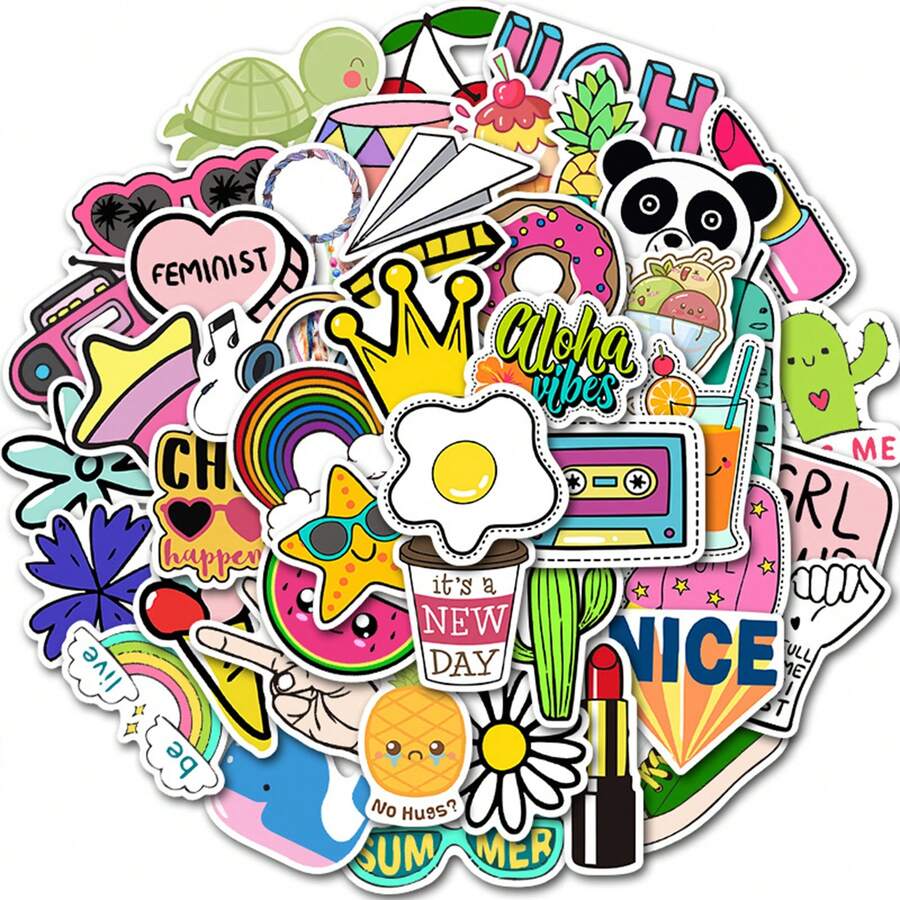 50 GoodLooking Cute Little Fresh Fashion Stickers For Customizing