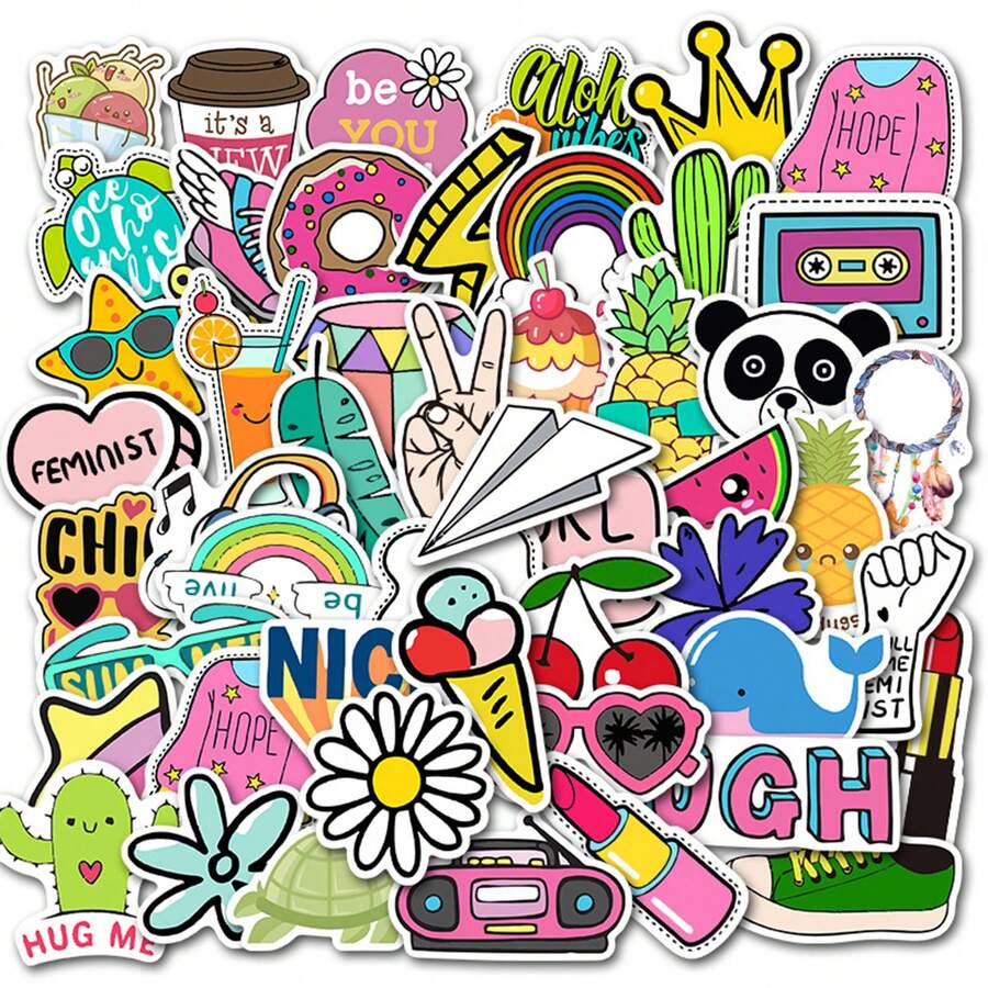 50 GoodLooking Cute Little Fresh Fashion Stickers For Customizing