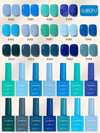 14Pcs/Set Gel Nail Polish Set Fall Shine Finish Semi Permanent Glitter Sequins Nail Polish Set Kit Soak Off Uv Varnish Nail Art For Manicure Nail Design Solid Color One Bottle 15ml