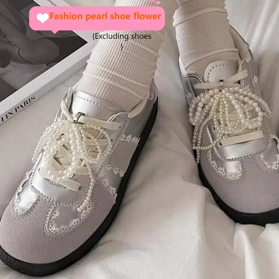 Fashion Pearl Bow Shoe Clips, Decorative Sporty Shoe Clips With Design