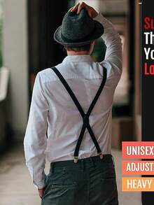 1 件男女通用 4 夹背带/吊带可调节弹性防滑带适用于成人长裤、衬衫和裤子 - A - 查看 5