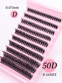 200 大容量睫毛簇，单根假睫毛，DIY 簇睫毛，延长簇睫毛，卷曲簇睫毛，50D 簇假睫毛，超浓密单根睫毛簇纤细睫毛簇，纤细漫画睫毛，适合在家初学者。0.07mm D 卷曲 8-16mm 混合自然睫毛延长，50P 簇浓密簇假睫毛睫毛簇，睫毛簇，单根睫毛，睫毛，假睫毛 - 黑色 - 查看 5