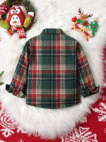 小男孩格子衬衫，秋冬季休闲夹克，百搭，适合圣诞节