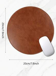 1pc Leather Mouse Pad, Waterproof, Suitable For Computer Desk, Rubber Bottom With Anti-Slip Particles, Notebook Mouse Pad