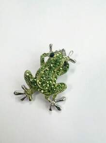 1pc Vintage Frog Crystal Rhinestone Brooch, Scarf Clips, Clothes/Headscarf Accessories - Multicolor - View 20
