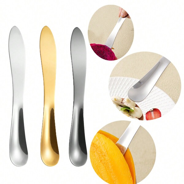 1 Stück Multifunktions-Obstlöffel, doppelseitig und leicht zu reinigen, geeignet zum Essen von Eis, Desserts, Füllung Schöpfen und verschiedene Früchte Ausheben, einsetzbar für Zuhause, Restaurant, Bar, Outdoor-Picknick und mehr