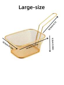 1 件/4 件不锈钢迷你方形炸篮、可重复使用的支架、炸薯条架、炸薯条篮、小吃篮、迷你炸薯条篮、厨房小工具、食品卡车、适用于炸薯条和小吃、美式风格、食品服务设备、鸡翅油炸食品、厨房和餐厅派对烧烤餐具架，非常适合各种家庭聚会、派对和其他场景中的各种油炸产品。 - 彩色 - 查看 6