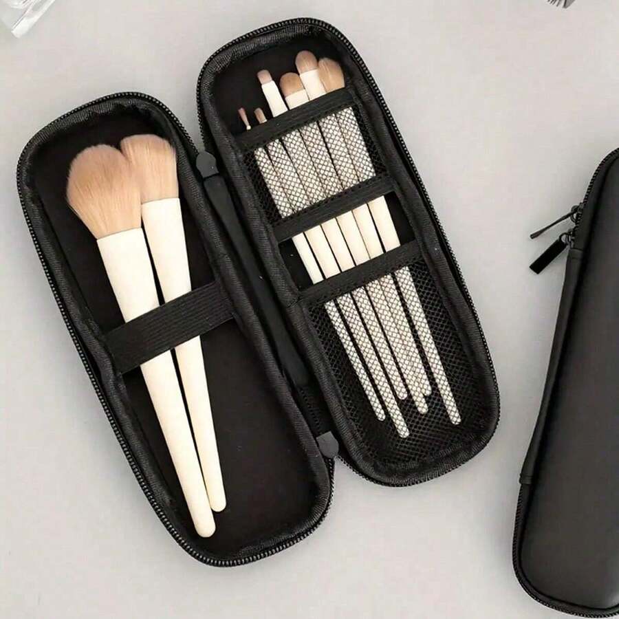 1 hộp đựng bút chống nước đơn giản, đựng bút chì, bút viết tay, bút nghệ thuật, hộp đựng tai nghe - màu đen - Xem 1