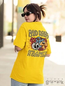 Shirt T-Shirt Mushroom Skull Hippie Fashion Bad Days Ref 1427 FLUXOGEEK - Màu vàng - Xem 7