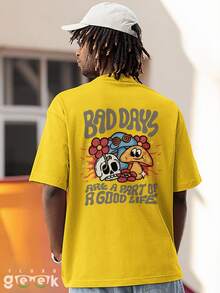 Shirt T-Shirt Mushroom Skull Hippie Fashion Bad Days Ref 1427 FLUXOGEEK - Màu vàng - Xem 5