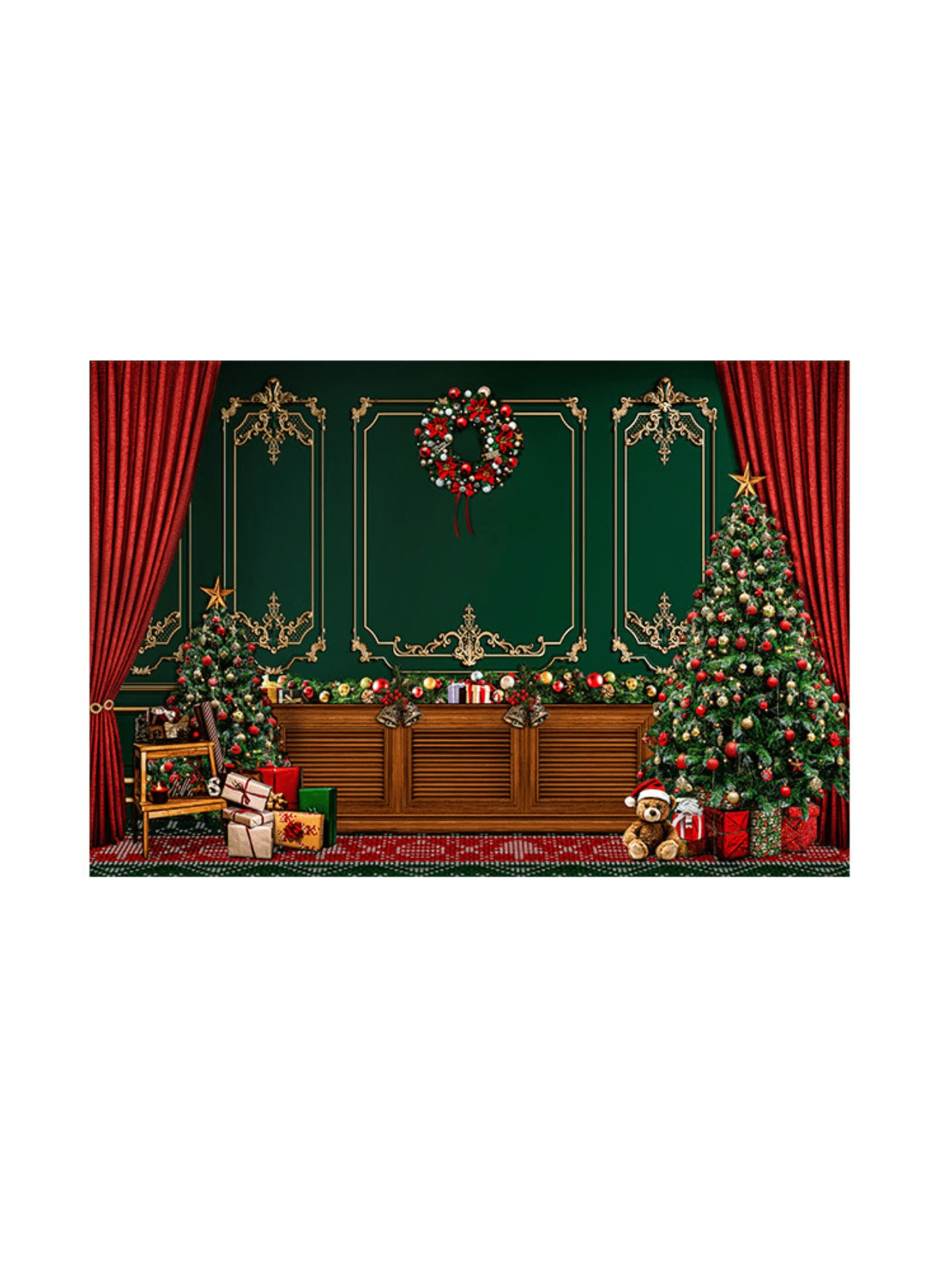 3D Sublimated Fabric Photographic Background Christmas 2.20x1.50 Horizontal - FFF-2197 - View 1