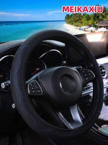 MEIKAXIU 1pc PU Leather 3D Embossed Hand Shape Massage Soft Car Steering Wheel Cover, Fits 14.5-15 Inch Cars, Black & Red, Applicable All Year Round - one-size - View 6