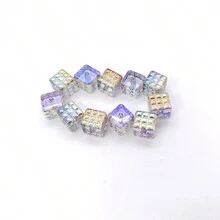 Hạt khối Acrylic trong suốt nhiều màu sắc thời trang dùng làm đồ thủ công DIY, làm đồ trang sức, dây đeo điện thoại, móc chìa khóa, trang trí túi xách - Hạt vuông ba chiều màu acrylic trong suốt đầy màu sắc phong cách hợp thời trang - Xem 10