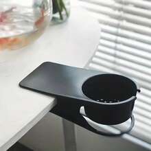 1pc Water Cup Storage Clip, Desk Side Stationery Organizer Storage Holder, Available In Black And White, Suitable For Cups, Water Bottle And Mobile Phones Back To School