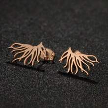 1 对波西米亚小莲花耳环黑色不锈钢植物生命之花耳钉珠宝 - 655 - 查看 8