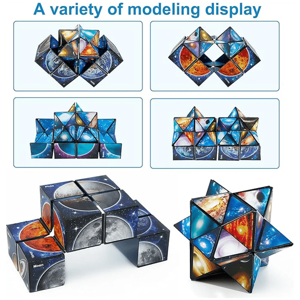 1/2PCS Star Cube, Magic Star Cube 2 In 1 Set Puzzle Brain Teasers Toy