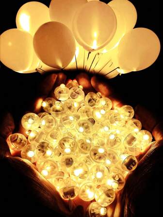 150/LED Lumières rondes électroniques blanches lumineuses, petites lumières rondes brillantes, lumières de ballon faites à la main, lumières de boule ronde électroniques alimentées par batterie, ballons lumineux LED convenant aux ballons en latex, fêtes de néon, vases, lanternes en papier, décorations de cadeaux, lumières d'œufs de Pâques, célébrations de mariage, festivals, décorations de Noël et d'Halloween, autonomie à long terme étanche 50/30/10/5/3/1 pièce