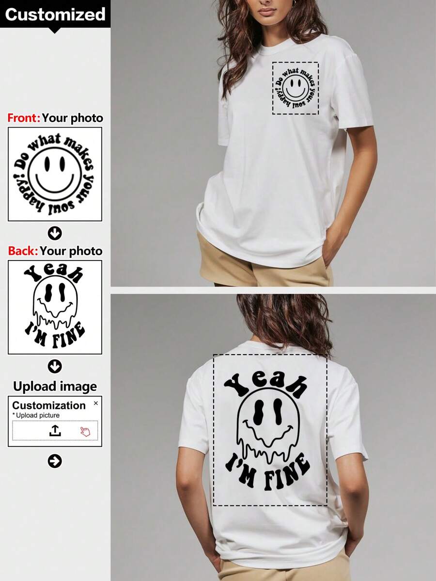 Áo thun nữ tay ngắn dáng rộng in họa tiết cá nhân hóa, thời trang, phù hợp cho tiệc nhóm, cặp đôi, công sở (có thể in ảnh gia đình). Tải ảnh của riêng bạn lên để tạo ra chiếc áo thun cá nhân hóa. Phong cách, cá tính, thời trang, đơn giản, dễ mặc, kín đáo, tối giản thanh lịch, tùy chỉnh thường ngày, độc đáo, trang phục nam màu trắng mùa hè. - trắng - Xem 1