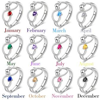 Birthstone Of December, Simple Anti-Anxiety Rotatable Infinity Symbol Endless Love Engagement/Valentine's Day Ring For Girlfriend