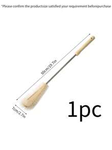1pc/2pcs Wooden Handle Bottle Cleaning Brush, Nylon Bristle Long Handle Cup Brush For Kitchen & Dining Room