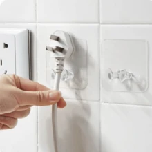 5 Móc Cắm Điện Trong Suốt Đa Năng Không Dấu Vết Mạnh Mẽ, Móc Dán Lưu Trữ, Móc Cắm Dây Ổ Cắm Nhà Bếp, Bền Và Thuận Tiện Khi Sử Dụng - Nhiều màu - Xem 4