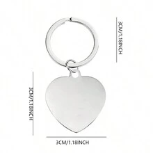 1 món quà nhỏ cho Giáng sinh và năm mới, quà tặng ngày lễ cho gia đình và bạn bè, đồ trang trí túi xách và móc chìa khóa, phụ kiện chìa khóa ô tô, móc chìa khóa khắc bằng thép không gỉ, đồ trang trí hình trái tim - Bạc - Xem 6