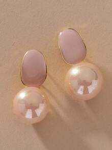 一对超仙花耳环，尽显奢华感，时尚优雅，夸张个性。锆石耳环 - 彩色 - 查看 1