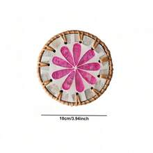 Tấm lót ly bằng gốm sứ mây chịu nhiệt, tấm lót tách trà, tấm lót bàn cà phê, tấm lót vỏ chống bỏng dệt tay - nhiều màu - Xem 4