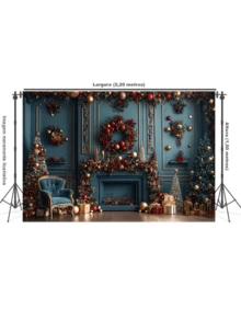 3D Sublimated Fabric Photographic Background Christmas 2.20x1.50 Horizontal - FFF-2266 - 查看 2