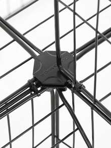 SONGMICS Pet Fence, 2 Levels, Modular Pet Enclosure For Small Animals, Rabbits, Guinea Pig, Mesh Panels, Indoor Use, 143 X 73 X 71 Cm, Black - Black - View 9
