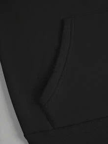 Ladies Warm Drawstring Hoodie Sweatshirt Sweatpants Sweatpants Simple Solid Color Suitable For Autumn And Winter, With Pockets, Bunched Feet Sweatpants Comfortable Skin Warm Breathable Fashion Casual Sports Shirt Sweatpants Suit - Black - View 4