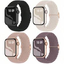 4条装编织弹力单环表带，兼容 38mm、40mm、41mm、42mm、44mm、45mm、49mm、46mm，男女通用，尼龙弹力表带，兼容Series 10、9、8、7、6、SE、5、4、3、2、1、Ultra、Ultra 2 - Series10 46mm - 查看 15
