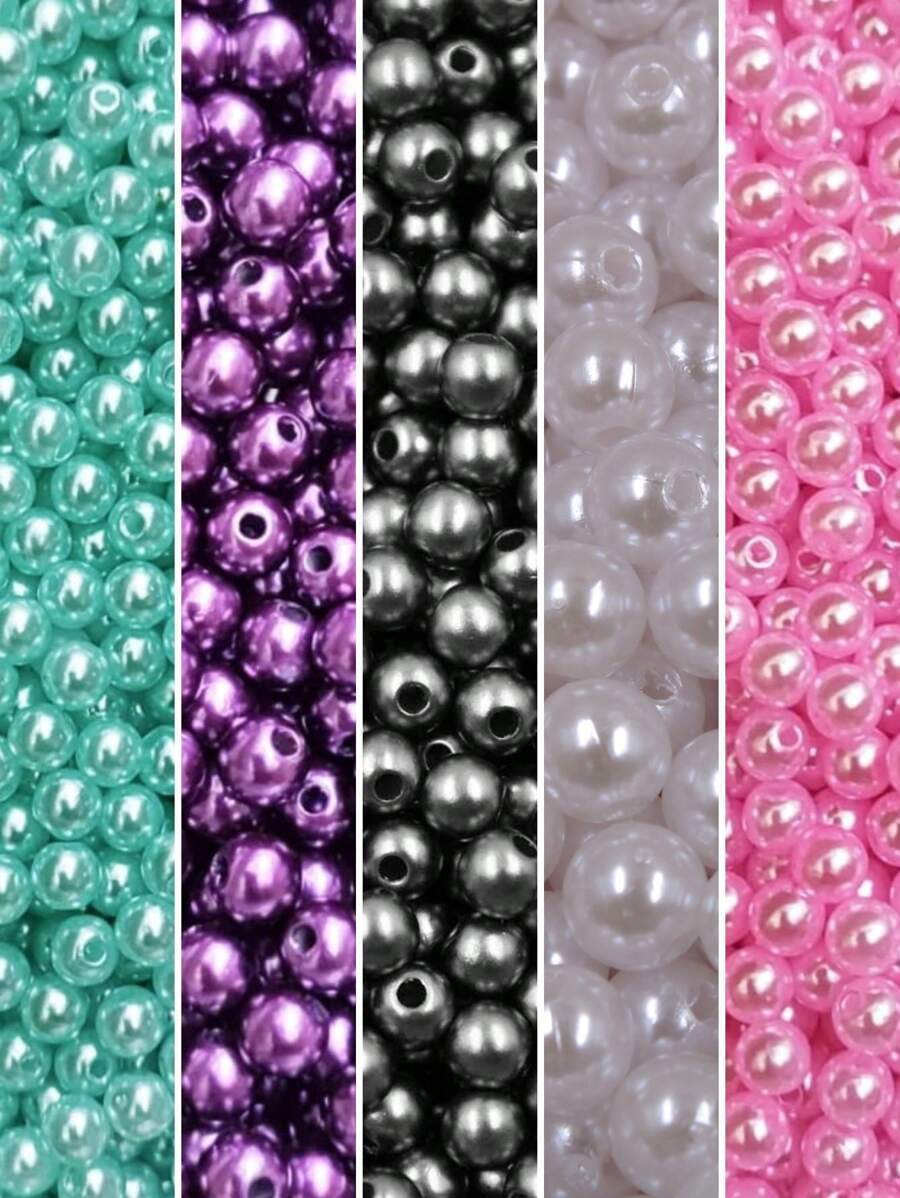 500 Traditional Pearl Beads Irregular Or Milky 6mm With Hole 5 Colors Jewelry - 傳統套件5 - 查看 1