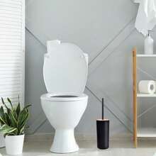 8 pièces, accessoires de salle de bain de luxe en plastique et bambou, distributeur de savon, porte-savon, porte-brosse de toilette, porte-brosse à dents, gobelet, plateau de vanité, distributeur de cotons-tiges, cadeau d'anniversaire, pendaison de crémaillère, Noël, coffret cadeau de vacances (blanc, noir et gris) Rentrée des classes