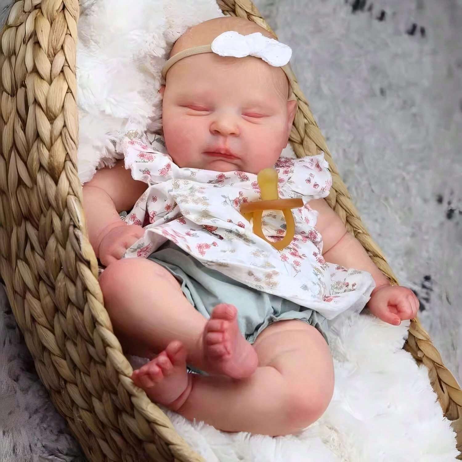 NPK 19inch Reborn Peaches Sleeping Baby Doll With 3D Skin Multiple