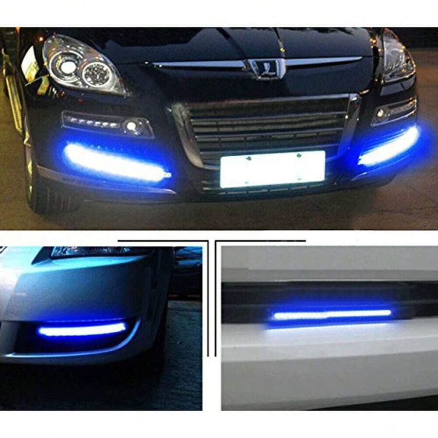 12V LED Strip DRL Daytime Running Lights Fog COB Car Lamp Driving Blue