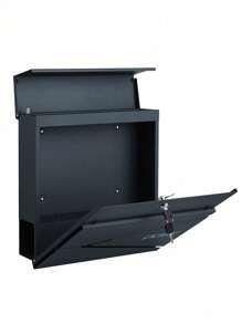 SONGMICS  Wall Mounted Post Box With Newspaper Holder, Keys, Easy To Install, Modern Design, Charcoal Grey - Dark Grey - View 6