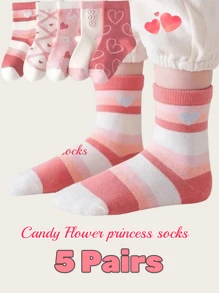 5 双四季粉色系列甜心透气柔软儿童袜子